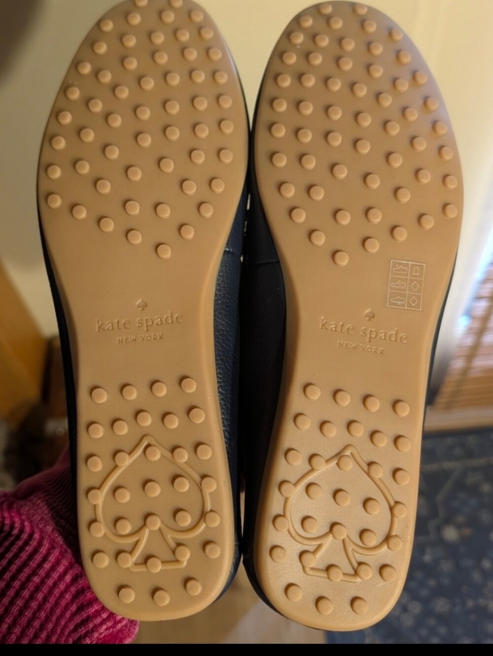 Kate Spade Briar Loafers in Navy Blue Pebbled Leather sz 8.5 - Picture 6 of 11